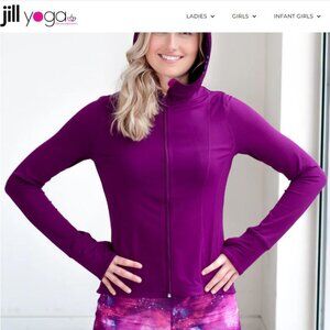 Jill Yoga LADIES HOODED JACKET, BURGUNDY, Large
